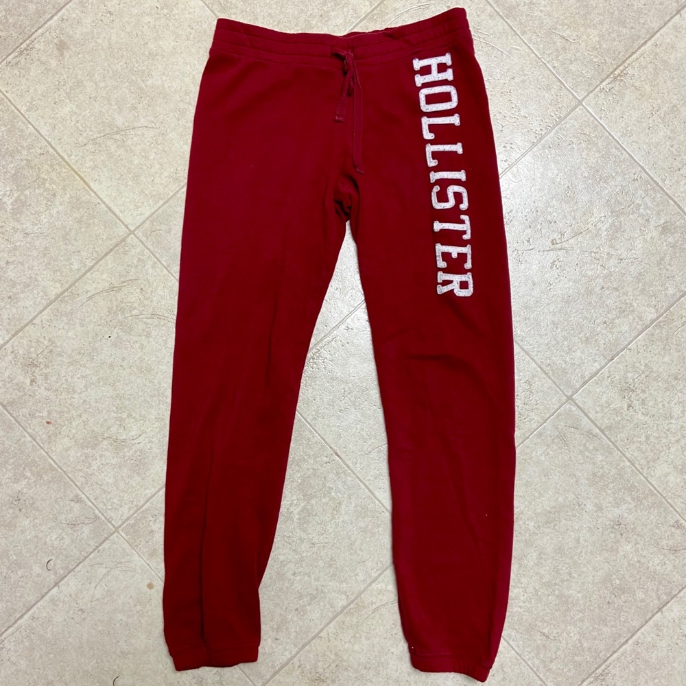 Red Hollister Fleece Sweatpants